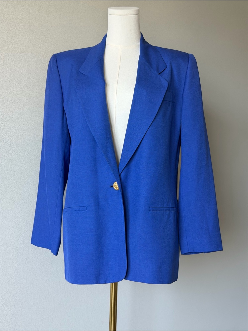 VTG Talbots Petites Blue Purple Viscose/Linen Blend Blazer - 10P Fits M
